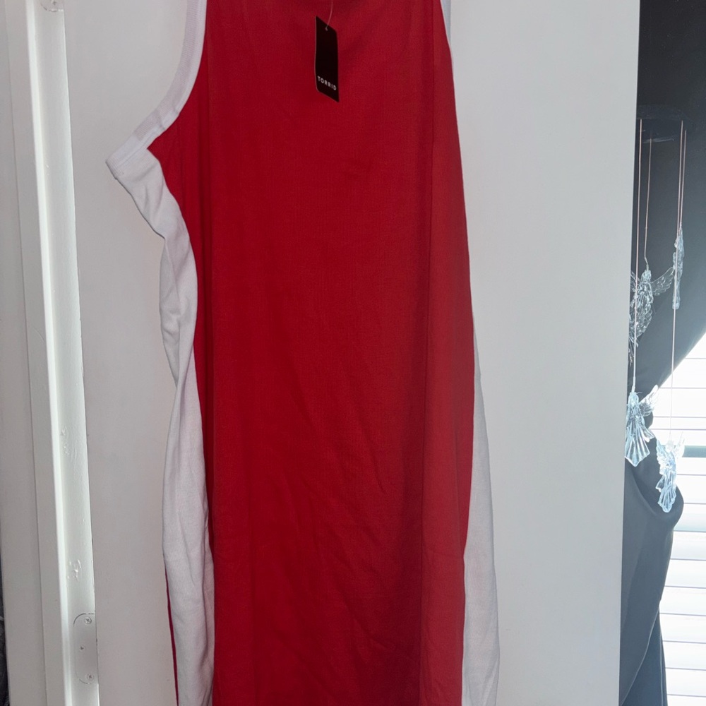 Brand New Torrid Red and White Knit Dress